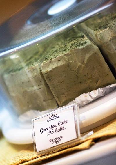 green tea cake ที่ ร้านอาหาร Peony Teafe' & Gallery