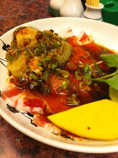 ชุดหมูกับซีฟู้ด ที่ ร้านอาหาร Rengaya