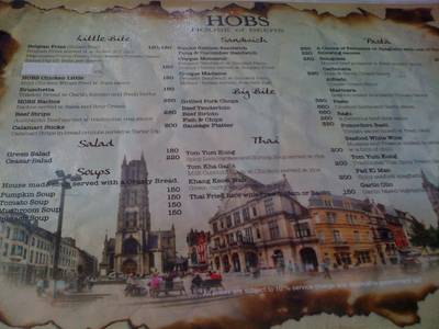 เมนูอาหารค่ะ เค้ามีเมนูเครื่องดื่มแยกนะคะ ที่ ร้านอาหาร HOBS Bar & Restaurant  Aree Garden