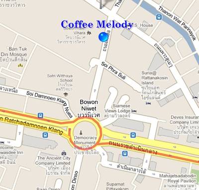 แผนที่ ที่ ร้านอาหาร Coffee Melody
