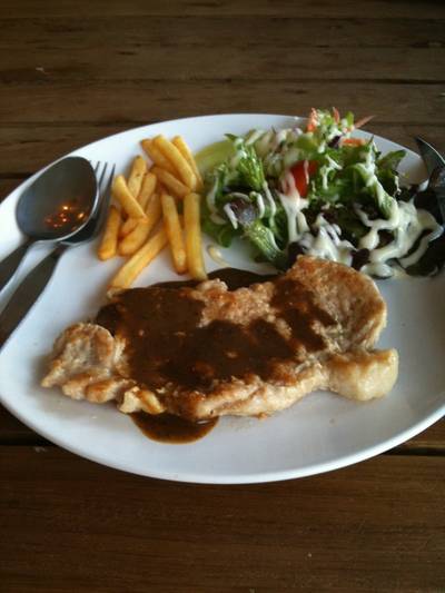สเต๊กหมูพริกไทยดำ ที่ ร้านอาหาร ร้านสเต็ก แอนนา tree square