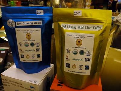 กาแฟขี้ชะมดขาย ที่ ร้านอาหาร Just coffee