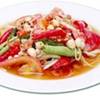 ส้มตำไทยใช้มะนาวเเท้ เเละถั่วคั่วเองจากทางร้าน ที่ ร้านอาหาร i zone food and furniture (ลุงจอมใจดี)