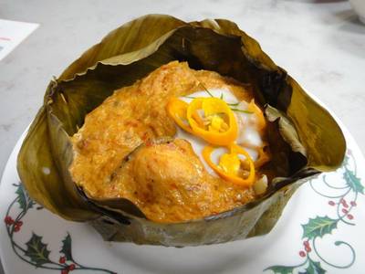 ห่อหมกปลาช่อน ที่ ร้านอาหาร ติ๊กโภชนา