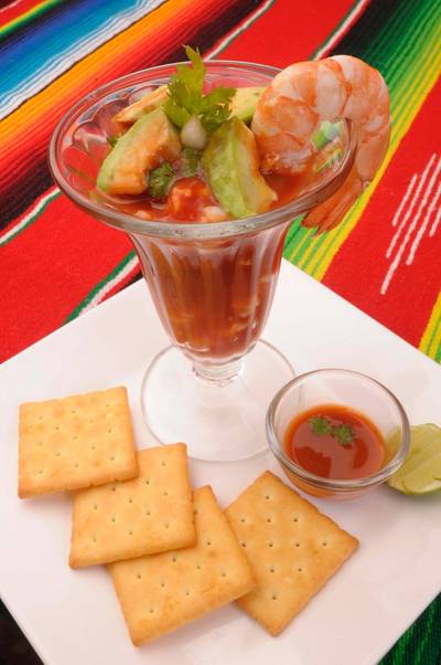 The prawn cocktail, just like you can find in a fresh market in Mexico City ที่ ร้านอาหาร Tacos & Salsa