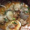 บะหมี่ยำหมูสับ ตับ ลูกชิ้น รสจัดจ้านมาก ที่ ร้านอาหาร ก๋วยเตี๋ยวต้มยำไข่