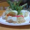ผักที่มากับชุดหมูและเนื้อ ที่ ร้านอาหาร Shimizu Shabu