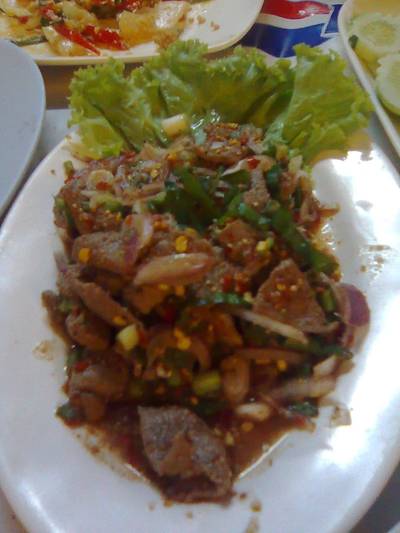 ตัวหวาน - ตับแข็ง ที่ ร้านอาหาร ส้มตำปูม้าป้าประไพ