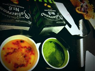  Green Tea Tilamisu & Passion Mango Trifle  ที่ ร้านอาหาร Marvelous Cream Siam Paragon