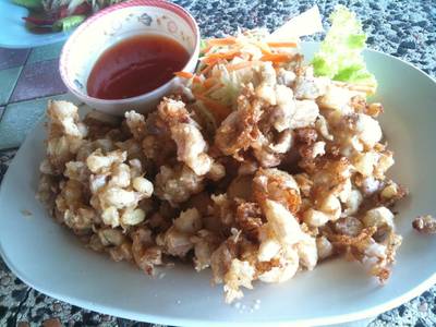 หอยเชลล์ชุปแป้งทอด ที่ ร้านอาหาร เปิ้ล ซีฟู้ด (Ple Seafood)