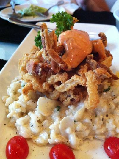 Risotto หมึก ปูนิ่มทอดกรอบ ที่ ร้านอาหาร Kitchen & More than I can say