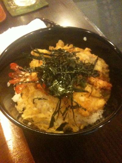 ข้าวหน้าtempura ที่ ร้านอาหาร อิชิโกะ ยากิโทริ