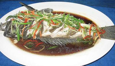 ปลาเก๋านึ่งซีอิ๊ว ที่ ร้านอาหาร ครัวแต้จิ๋ว