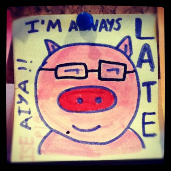There r many cute post it's by customers ที่ ร้านอาหาร B.O.B Korean Spicy Restaurant