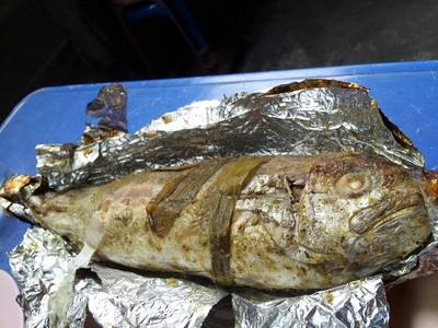 ปลาสำลีสมุนไพร ที่ ร้านอาหาร ส้มตำเจ๊สวย