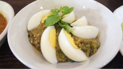 น้ำพริกอ่อง 45 บาท ที่ ร้านอาหาร เฮือนใจ๋ยอง