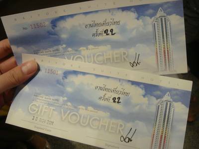 Voucher ที่ซื้อมา ที่ ร้านอาหาร Sky Lounge Baiyoke 1