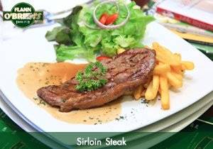 Sirlion Steak สเต๊กจานโต ราคาไม่แพง ที่ ร้านอาหาร ฟลาน โอเบรียนส์ ไอริชผับ