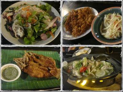 อาหารที่สั่ง 1 ที่ ร้านอาหาร บ้านเมษา