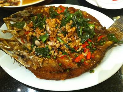สำลีเจี๋ยนพริกไทยอ่อน ที่ ร้านอาหาร ฮั่ว เซ่ง ฮง เซ็นทรัลพระราม 2