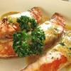 สเต็กปลาแซลมอน ราดซอส คาเฟ่ เดอปารีส ที่ ร้านอาหาร patio nawamin city avenue
