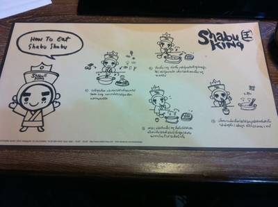แผ่นกระดาษลองจานครับ ที่ ร้านอาหาร Shabu King
