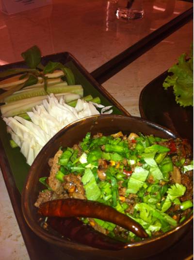 ลาบคั่ว ที่ ร้านอาหาร Fai sor Kam (อาหารเหนือ)