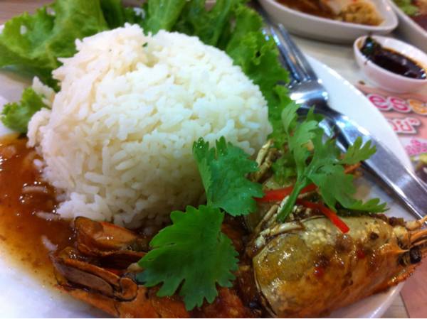 ข้าวกุ้งซอส xo ที่ ร้านอาหาร โชคดี ติ๋มซำ Supreme Complex