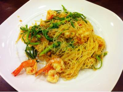 หมี่กระเฉดกุ้งสด ที่ ร้านอาหาร T-เด็ด Paradise Park หมี่กระเฉดกุ้งสด ที่ ร้านอาหาร T-เด็ด Paradise Park