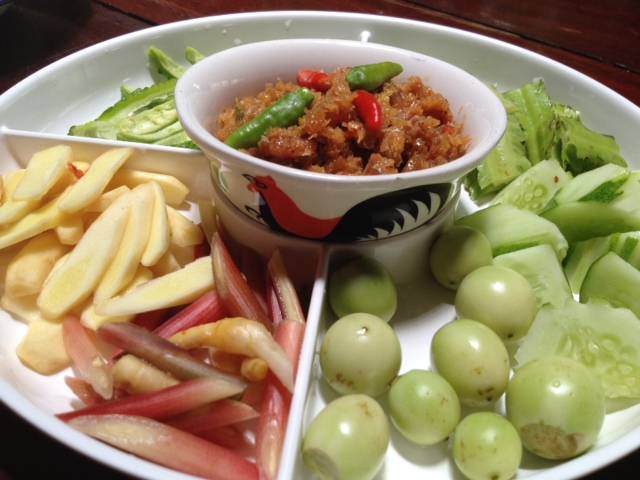 น้ำพริกกุ้งเสียบ ที่ ร้านอาหาร ร้านอาหารสวนปู