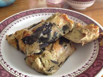 ห่อหมกปลาเนื้ออ่อน ที่ ร้านอาหาร กุ้งเผาทองชุบ