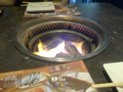 ถ่านร้อนๆ ที่ ร้านอาหาร Miyabi Jousen สยามสแควร์