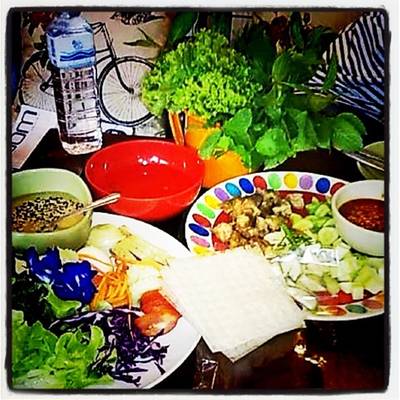 ร้านอาหาร ร้านผักเขียว อาหารเวียดนาม