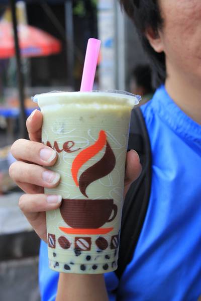 ชาเขียวไข่มุกปั่น ที่ ร้านอาหาร ชานมไข่มุก สตรีวิทย์2