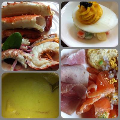 Lentil soup, Alaska King Crab, Maine Lobster, Salmon, Cold cut ที่ ร้านอาหาร Brasserie Europa Siam Kempinski Hotel Siam Kempinski Hotel