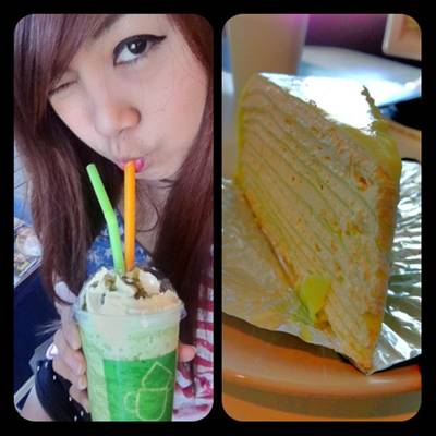 เครปเค้กใบเตยอย่อยดีค่ะ ที่ ร้านอาหาร mr.coffee