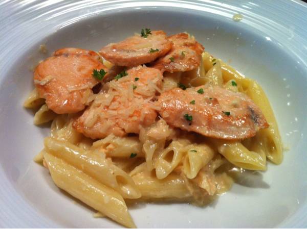 Penne Albufera Creamy Salmon ที่ ร้านอาหาร Wine I Love You Mega Bangna