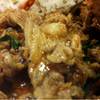 เนื้อสันผัดพะแนงราดข้าว ที่ ร้านอาหาร ใบตอง