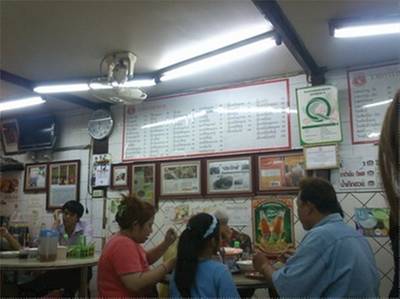 บรรยากาศในร้านคนเต็มทุกโต๊ะ ที่ ร้านอาหาร ประจักษ์เป็ดย่าง บางรัก