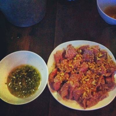 เนื้อสะดุ้ง 1 เมนูจานเด็ด ที่ ร้านอาหาร ร้านเสริมสุข