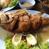 กระพงทอดน้ำปลา ที่ ร้านอาหาร ครัวบ้านไทร