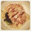 ข้าวผัดกระเทียมหน้าสเต็กไก่ราดมายองเนส ;9 ที่ ร้านอาหาร Eden Cafe