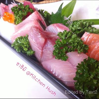 ซาซิมิ (ไม่ค่อยสดนะ พอดีทานของสดที่ กทม บ่อย) ที่ ร้านอาหาร คิทเช่น ฮัท