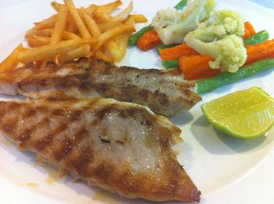 Grilled Filets of Solet สเต็กปลาตาเดียว ที่ ร้านอาหาร Arcobaleno Italian Restaurant