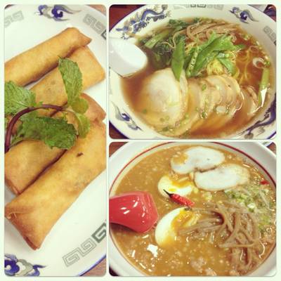 เปาะเปี๊ยะแกงกะหรี่ บะหมี่หมูอบ บะหมี่เต้าเจี้ยวหมู ที่ ร้านอาหาร Ramen Tei ซอยธนิยะ