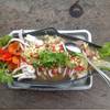 หมึกไข่นึ่งมะนาว  ที่ ร้านอาหาร บ้านไม้ริมน้ำ@8ริ้ว