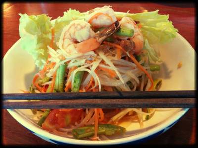 ส้มตำกุ้ง ที่ ร้านอาหาร Bella Casa