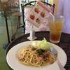 สปาเก็ตตี้เบคอน+ชาพีช ช ช^^ ที่ ร้านอาหาร ร้านกาแฟ มาดามจุ๊ย์ 