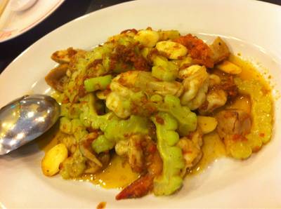 มะระผัดไข่ ที่ ร้านอาหาร ฮั่วเซ่งฮง เยาวราช