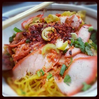 บะหมี่เกีี๊ยวกุ้ง.. ที่ ร้านอาหาร บุเรงนองบะหมี่เกี๊ยวกุ้ง